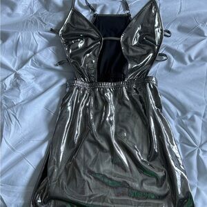 SHEIN Shiny Silver Dress